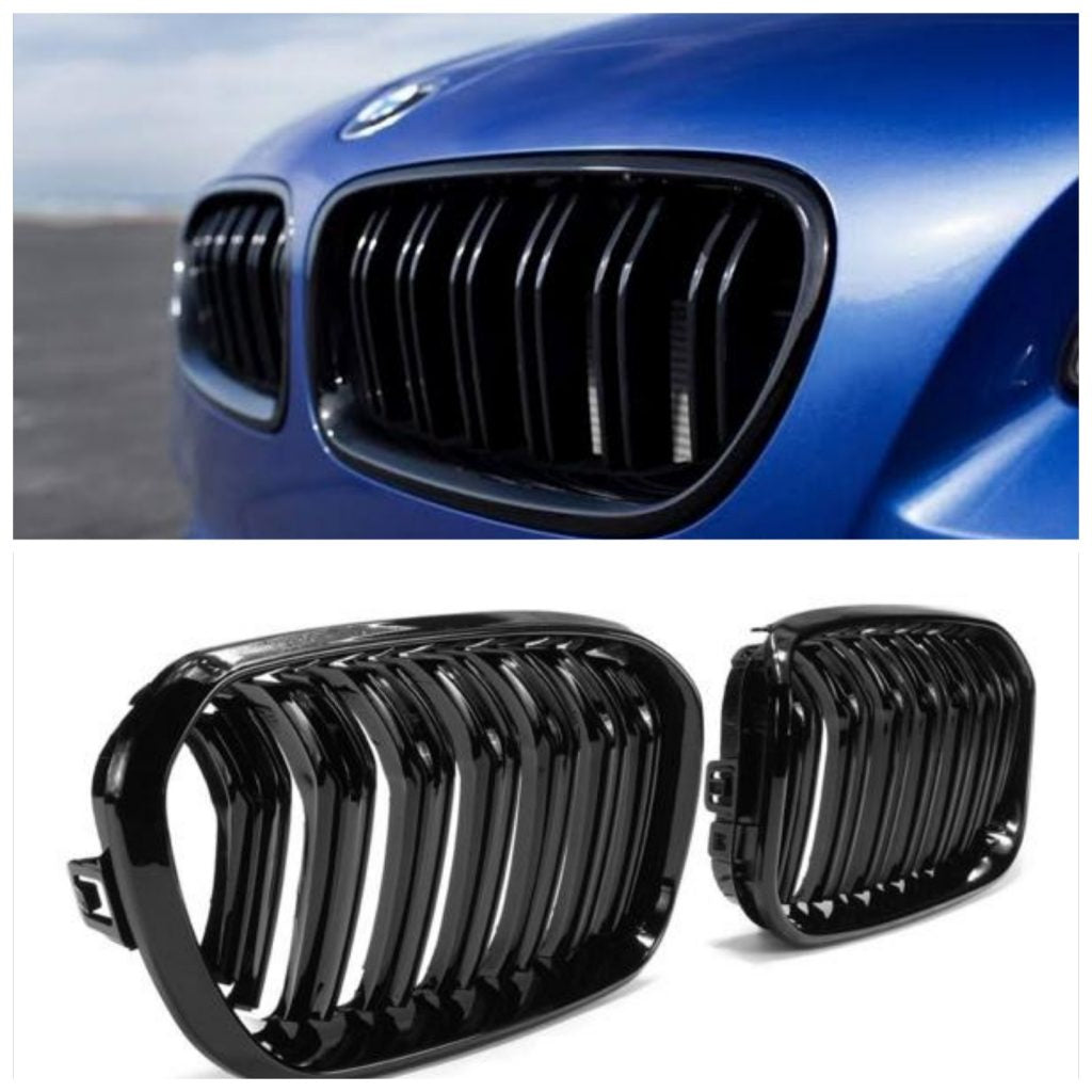 BMW F20/F21 Double Slat Kidney Grille (2015+ FACELIFT) Gloss Black